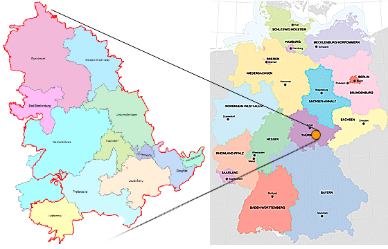 Bild: Verbandsgebiet des ZWA Saalfeld-Rudolstadt